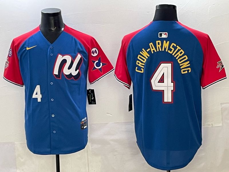 Men Chicago Cubs #4 Crow-Armstrong Blue red All star 2025 Nike MLB Jersey style 07